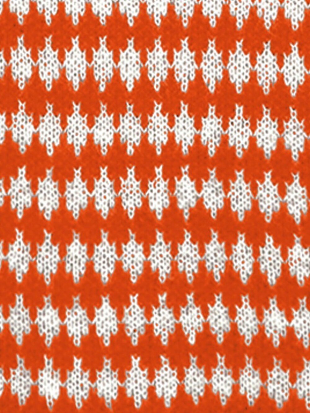 Orange Casual Women's Geometric Pattern Zip-Up Knit Stand Collar Cardigan - Picture 4 of 4